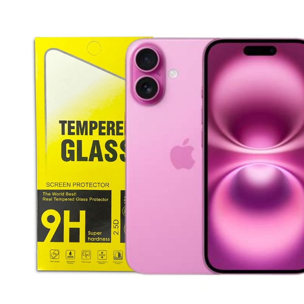 Klart glasskydd för iPhone 16, 15, 15 Pro